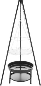 Palenisko trójnóg duży grill ogniskowy ogrodowy wiszący 2w1 2