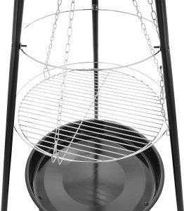 Palenisko trójnóg duży grill ogniskowy ogrodowy wiszący 2w1 8