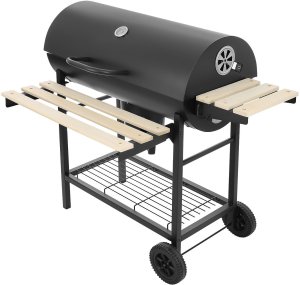 Bauerkraft Duży zamykany grill węglowy ogrodowy na kółkach z półkami i paleniskiem 7