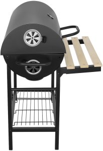 Bauerkraft Duży zamykany grill węglowy ogrodowy na kółkach z półkami i paleniskiem 8