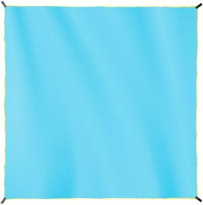 Bauerkraft Wodoodporna mata plażowa koc piknikowy 210x200 cm niebieska z żółtą lamówką 3