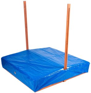 Bauerkraft Drewniana piaskownica ogrodowa z daszkiem zamykana z ławkami 120x120 czerwona 11