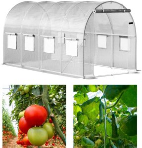 Tunel ogrodowy foliowy biały szklarnia folia 6x3x2m 18m 1