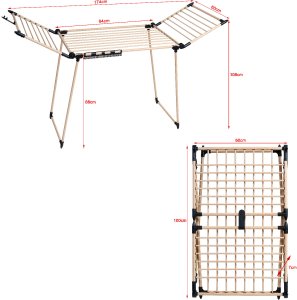 Stojąca suszarka na pranie odzież bieliznę składana balkonowa mocna duża 9