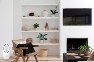 Nowoczesny wentylator stojący bezłopatkowy podłogowy pilot timer LED kolory biały 3 tryby obrotowy 12