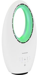 Nowoczesny wentylator stojący bezłopatkowy podłogowy pilot timer LED kolory biały 3 tryby obrotowy 4