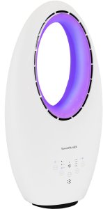 Nowoczesny wentylator stojący bezłopatkowy podłogowy pilot timer LED kolory biały 3 tryby obrotowy 6