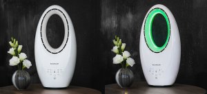 Nowoczesny wentylator stojący bezłopatkowy podłogowy pilot timer LED kolory biały 3 tryby obrotowy 7