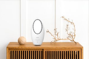 Nowoczesny wentylator stojący bezłopatkowy podłogowy pilot timer LED kolory biały 3 tryby obrotowy 8