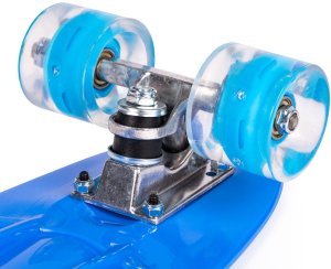 Deskorolka typu fiszka ze święcącymi kołami LED niebieska 5