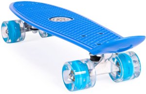 Deskorolka typu fiszka ze święcącymi kołami LED niebieska 7