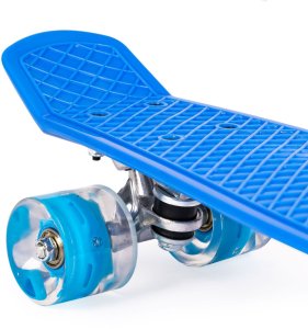 Deskorolka typu fiszka ze święcącymi kołami LED niebieska 8