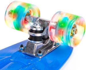 Deskorolka typu fiszka ze święcącymi kołami LED niebieska 9