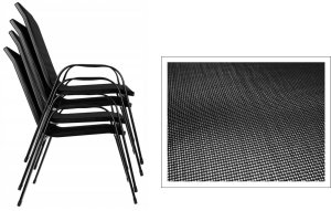Zestaw 2 krzeseł - nowoczesne metalowe krzesło ogrodowe czarne 14