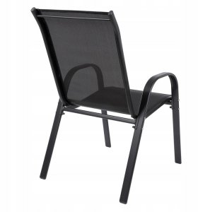 Zestaw 2 krzeseł - nowoczesne metalowe krzesło ogrodowe czarne 9