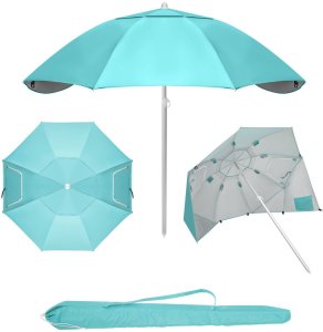 Parasol plażowy 2w1 namiot parawan składany w pokrowcu 1