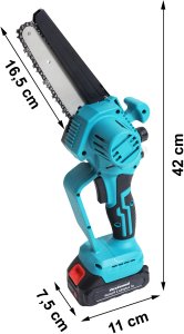 Mini pilarka akumulatorowa do gałęzi ręczna piła łańcuchowa gałęziówka 6