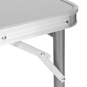 Stolik turystyczny stół składany ogrodowy walizka z uchwytem do przenoszenia i regulacją wysokości i zestawem 4 krzesełek 120x60x70 cm srebrny 12