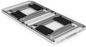 Stolik turystyczny stół składany ogrodowy walizka z uchwytem do przenoszenia i regulacją wysokości i zestawem 4 krzesełek 120x60x70 cm srebrny 14