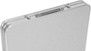 Stolik turystyczny stół składany ogrodowy walizka z uchwytem do przenoszenia i regulacją wysokości i zestawem 4 krzesełek 120x60x70 cm srebrny 2