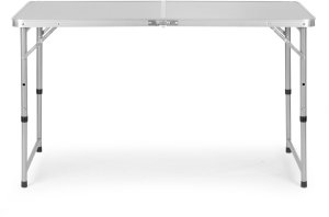 Stolik turystyczny stół składany ogrodowy walizka z uchwytem do przenoszenia i regulacją wysokości i zestawem 4 krzesełek 120x60x70 cm srebrny 8