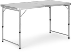 Stolik turystyczny stół składany ogrodowy walizka z uchwytem do przenoszenia i regulacją wysokości i zestawem 4 krzesełek 120x60x70 cm srebrny 10