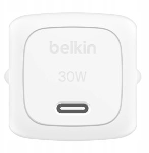 Ładowarka Belkin Ładowarka USB-C PD 30W, mała, biała + kabel Lightning 3