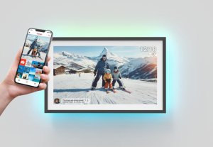 Ramka na zdjęcia Denver PFF-1081 z FRAMEO z podświetleniem czarna 2