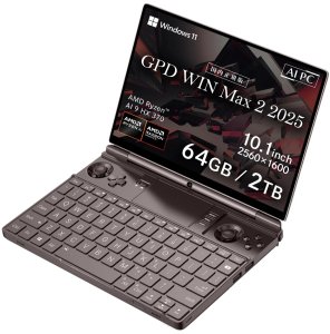 Laptop GPD Win Max 2 GPD10-WMax2HX37064002 Ryzen AI 9 HX370/10.1" WQXGA (2560x1600) Touchscreen/64GB/SSD 2TB/BT/BLKB/FPR/AMD Radeon 890M 4GB/Win 11 Graphite 1