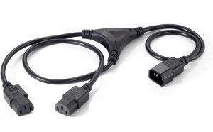 Equip Y-Netzverlängerung IEC C14 -> 2x IEC C13 St/Bu 1.6m sw Polybeutel 1
