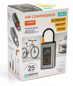 PLATINET KOMPRESOR SAMOCHODOWY AIR COMPRESSOR PUMP 10BAR 4000MAH [46234] 11