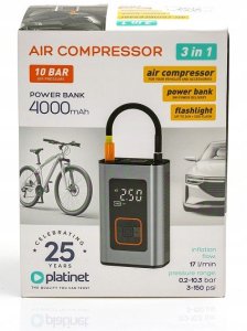 PLATINET KOMPRESOR SAMOCHODOWY AIR COMPRESSOR PUMP 10BAR 4000MAH [46234] 10