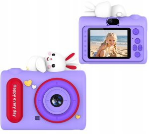Aparat Cyfrowy 40mp Kamera Hd Obiektyw Selfie Dla Dziecka Gry Mp3 / Xrec H05 / Fioletowy Królik 1