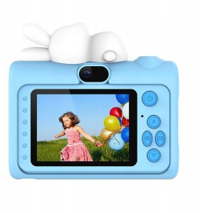 Aparat Cyfrowy 40mp Kamera Hd Obiektyw Selfie Dla Dziecka Gry Mp3 / Xrec H05 / Niebieski Królik 9