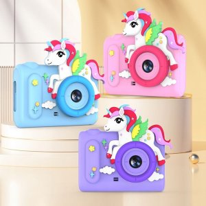 Aparat Cyfrowy 40mp Kamera Hd Obiektyw Selfie Dla Dziecka Gry Mp3 / Xrec H05 / Fioletowy Jednorożec 8