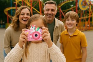 Aparat Cyfrowy 40mp Kamera Hd Obiektyw Selfie Dla Dziecka Gry Mp3 / Xrec H05 / Fioletowy Jednorożec 10