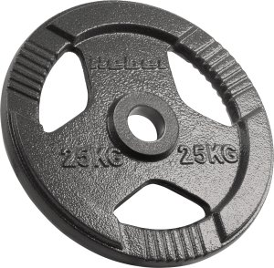 Obciążenie żeliwne olimpijskie 25kg, otwór 51mm, talerz z uchwytami, REBEL ACTIVE 1