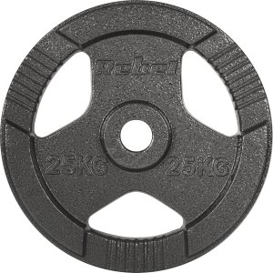 Obciążenie żeliwne olimpijskie 25kg, otwór 51mm, talerz z uchwytami, REBEL ACTIVE 3