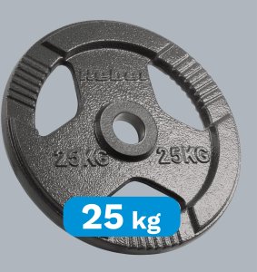 Obciążenie żeliwne olimpijskie 25kg, otwór 51mm, talerz z uchwytami, REBEL ACTIVE 5