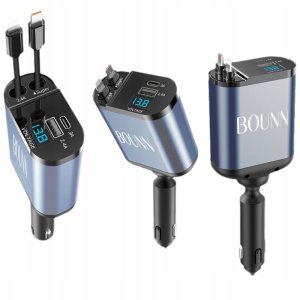 Bounn Åadowarka samochodowa USB C 30W APPLE 12V 24V 4w1 4
