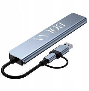Bounn Hub USB-C + USB-A 8w2 rozdzielacz 3xUSB 2.0 Sd/Tf USB-C miniJack USB 3.0 4