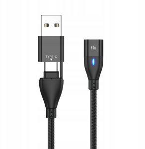 Kabel USB Bounn USB-C - USB-C + microUSB + Lightning 3 m Czarny (N942) 3