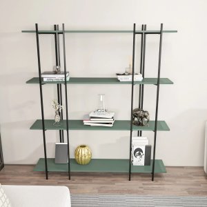 Knygų lentyna Kalune Design Moss 875ZNA4551, juoda/žalia 1
