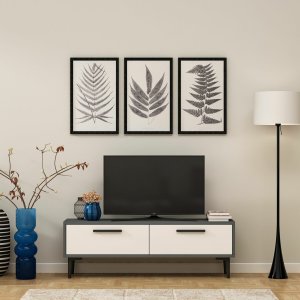 TV staliukas Kalune Design Leni, pilkas/baltas 1