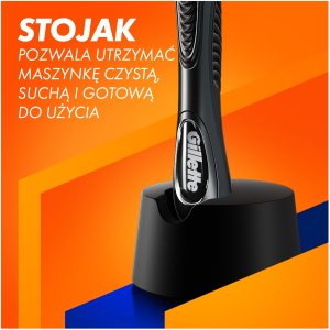 Gillette Maszynka do golenia Fusion5 + 5 ostrzy + stojak 3