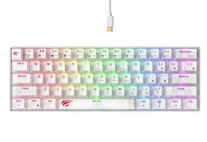 Klawiatura gamingowa Havit KB903L (biel transparentna) 1