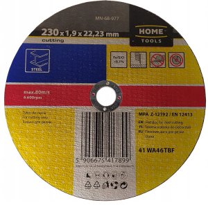 ŚCIERNICA DO CIĘCIA STALI 230X1.9X22,23 MM PŁASKA [HOME] 1