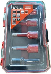 5 el kpl otwornic diamentowych; m14; 6 8 10 12 mm + m14/hex adap; max 12000 obr/min [Expert] 2