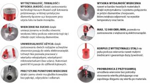 5 el kpl otwornic diamentowych; m14; 6 8 10 12 mm + m14/hex adap; max 12000 obr/min [Expert] 3