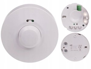 FF Czujnik ruchu F&F DRM-02-24V mikrofalowy 5A 24V AC/DC 360st IP40 biały 2